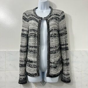 Romeo & Juliet Couture Open Knit Chain Cardigan White Black M Career Office